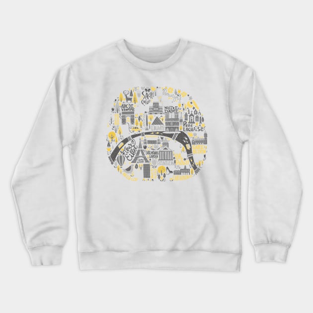 paris map Crewneck Sweatshirt by Favete